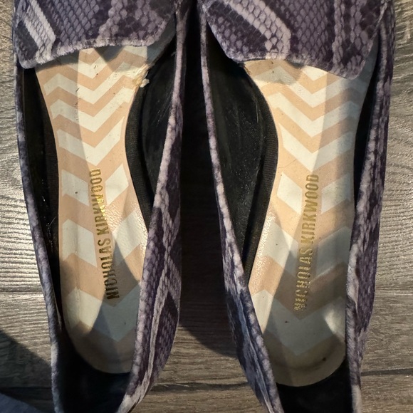 Nicholas Kirkwood Beya Loafers Grey Velvet Snakeskin 38.5 - Picture 5 of 5
